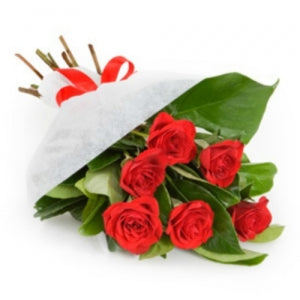 6 Red Roses in Wrapping